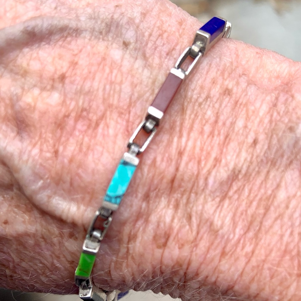 Colorful Sterling Link Bracelet